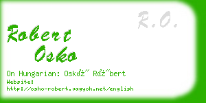 robert osko business card